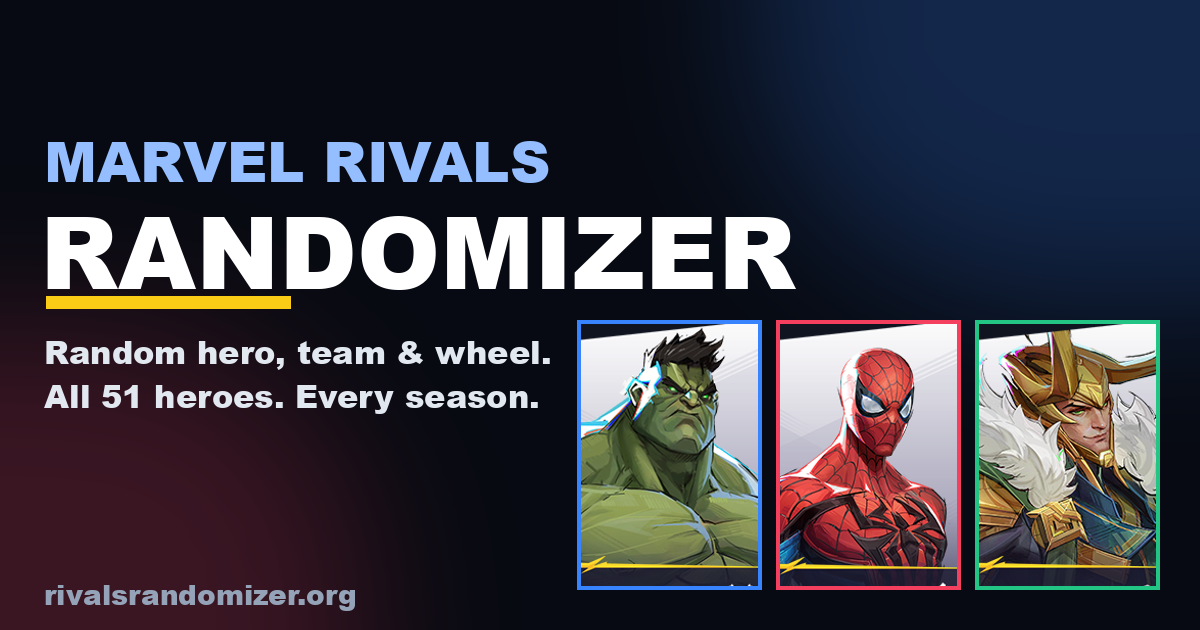 Rivals Random Button Marvel Rivals Randomizer — Random Hero, Team & Wheel Picker